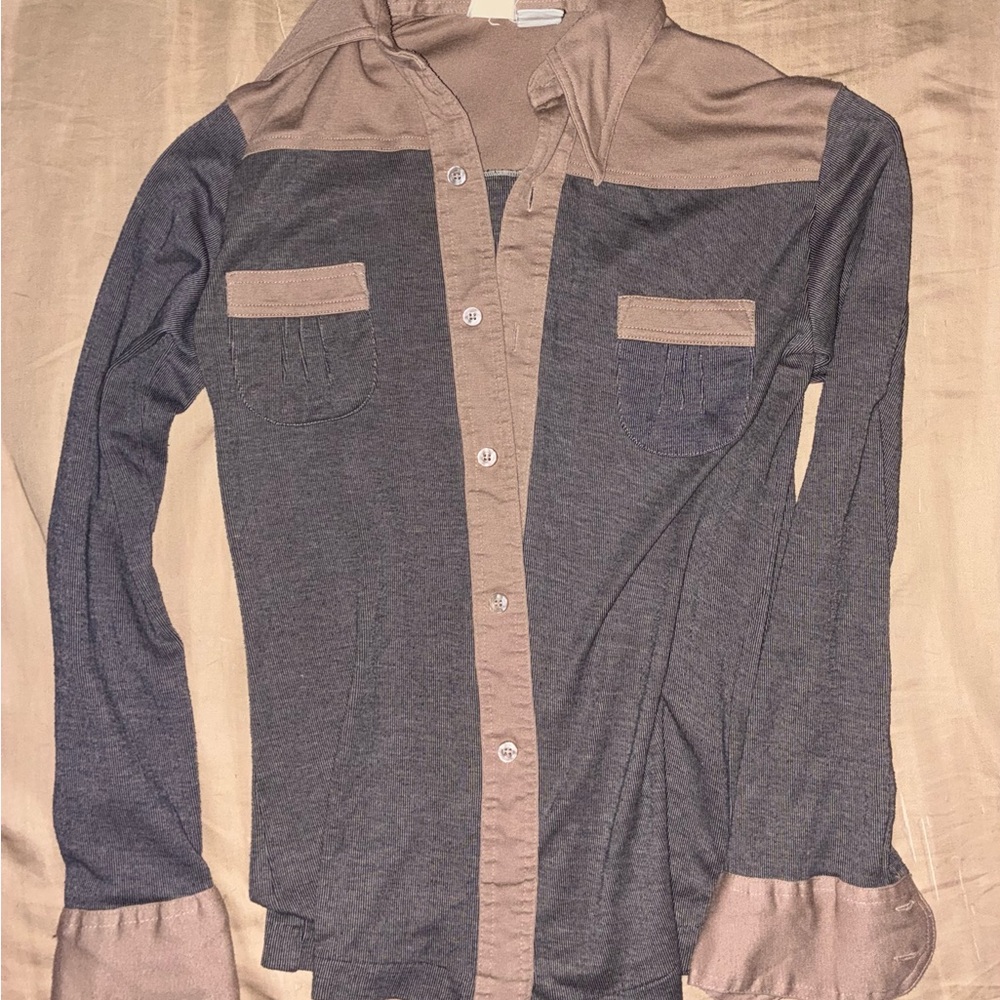 Women's Two-Tone Button Down Shirt